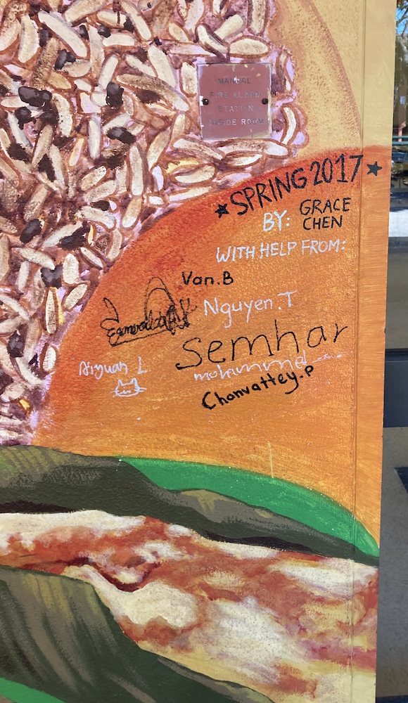 Oakland International High School 2 food mural student artists